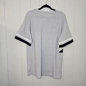NWT GNET Men's Medium Short Sleeve Gray Black White Front Pocket T Shirt Casual